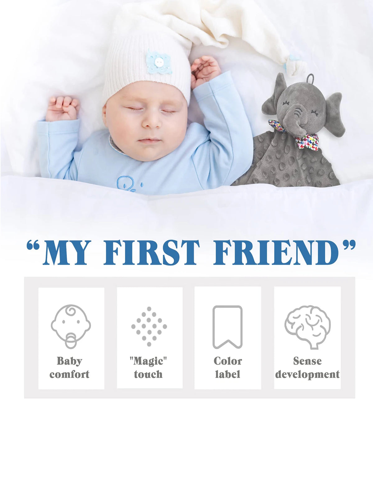 Baby Lovey Security Blanket with Plush Animal – baby comforters photo 4