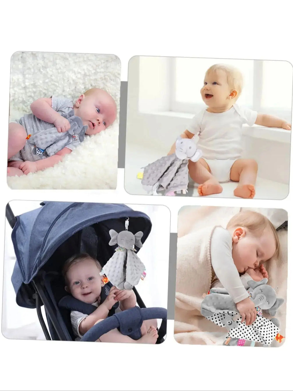 Baby Lovey Security Blanket with Plush Animal – baby comforters photo 2