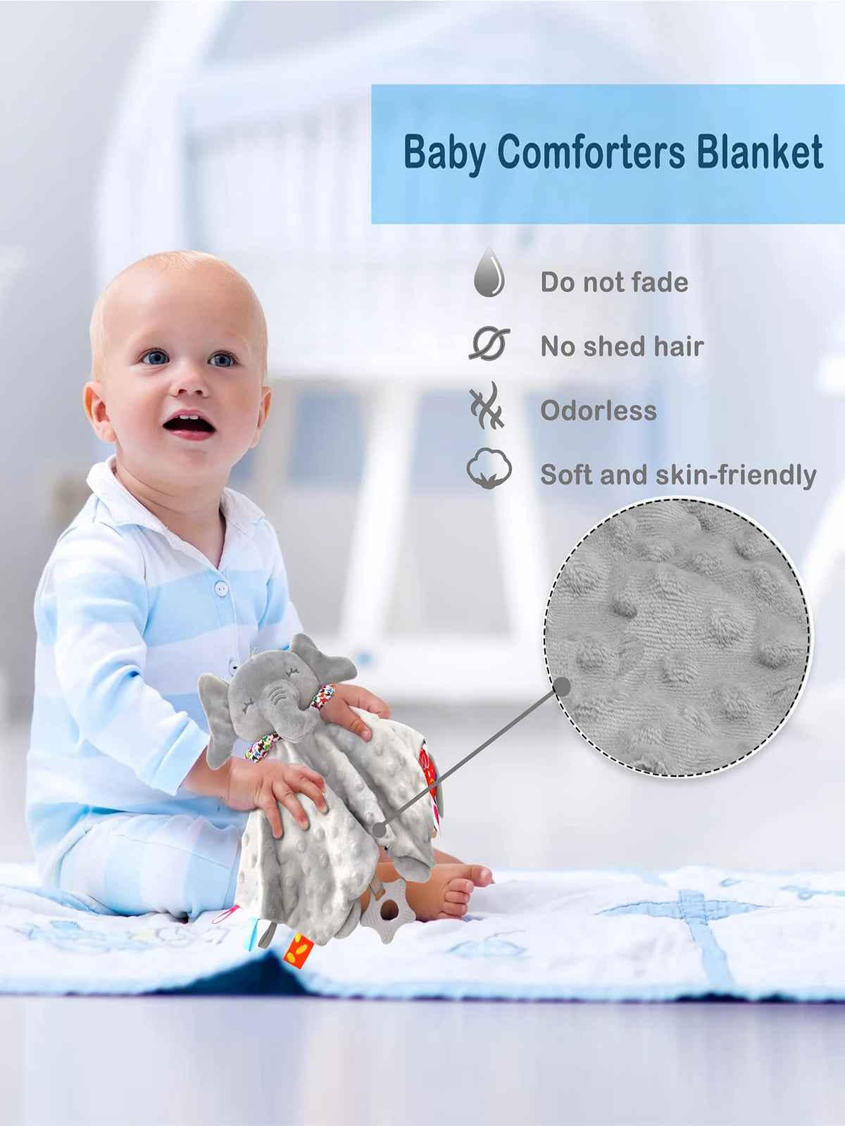Baby Lovey Security Blanket with Plush Animal – baby comforters photo 3
