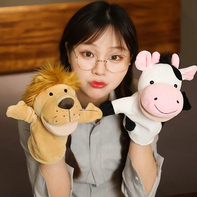 Animal Hand Puppets – Soft Plush Cartoon Puppets for Storytelling & Pretend Play, 27 cm, 24 Animals