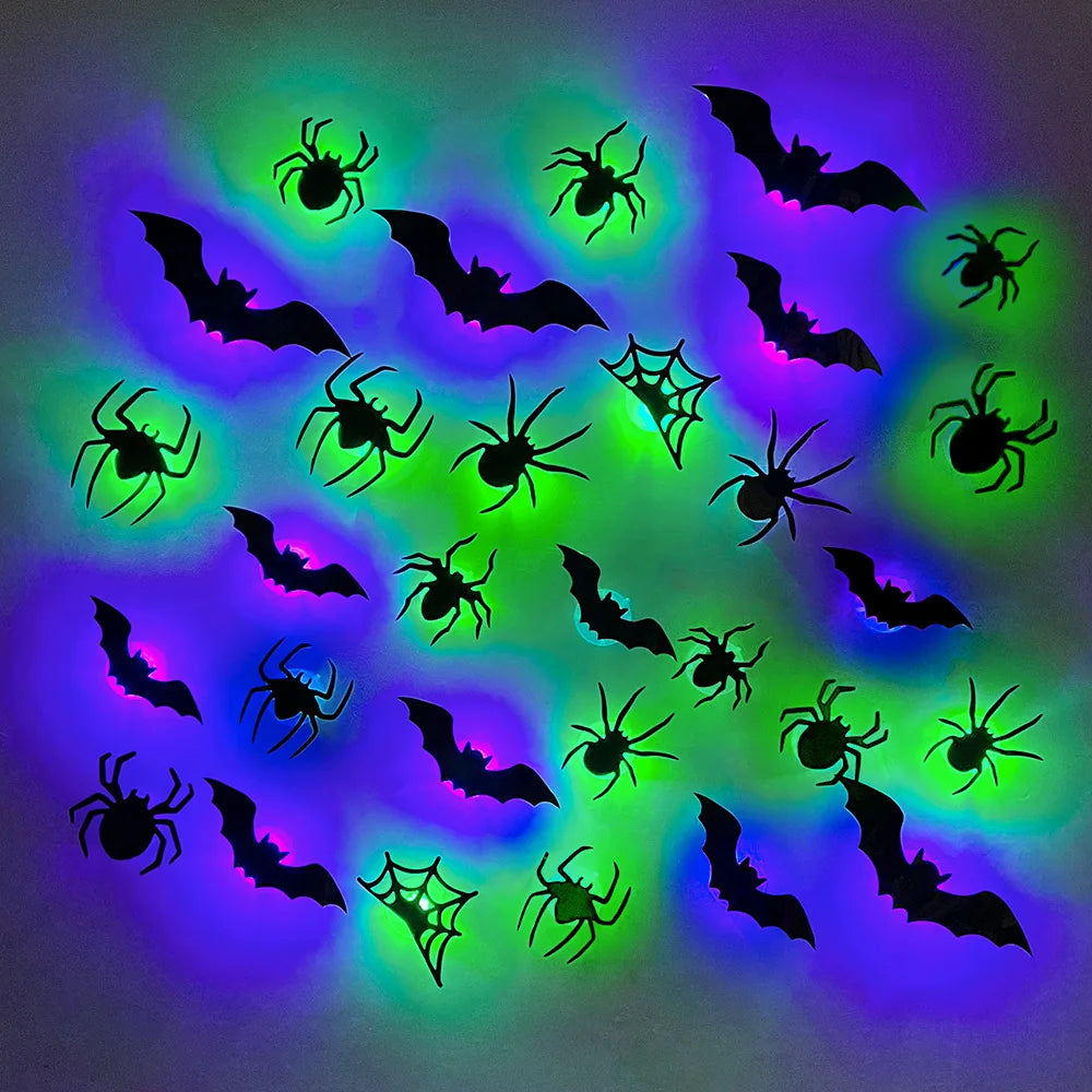 Halloween LED 3D Bat & Spider Wall Stickers – halloween decor photo 4