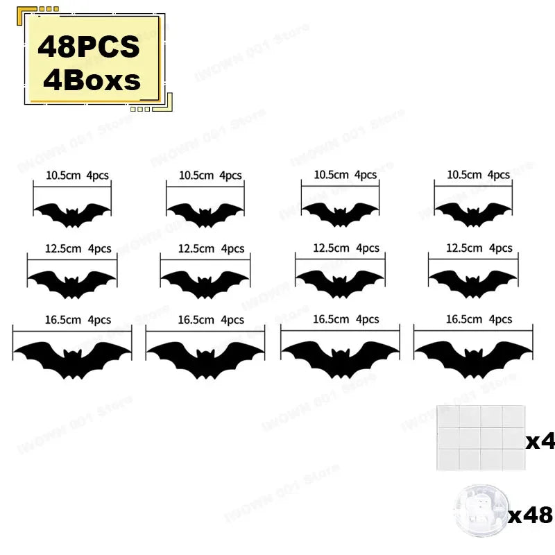 Halloween LED 3D Bat & Spider Wall Stickers – halloween decor photo 8