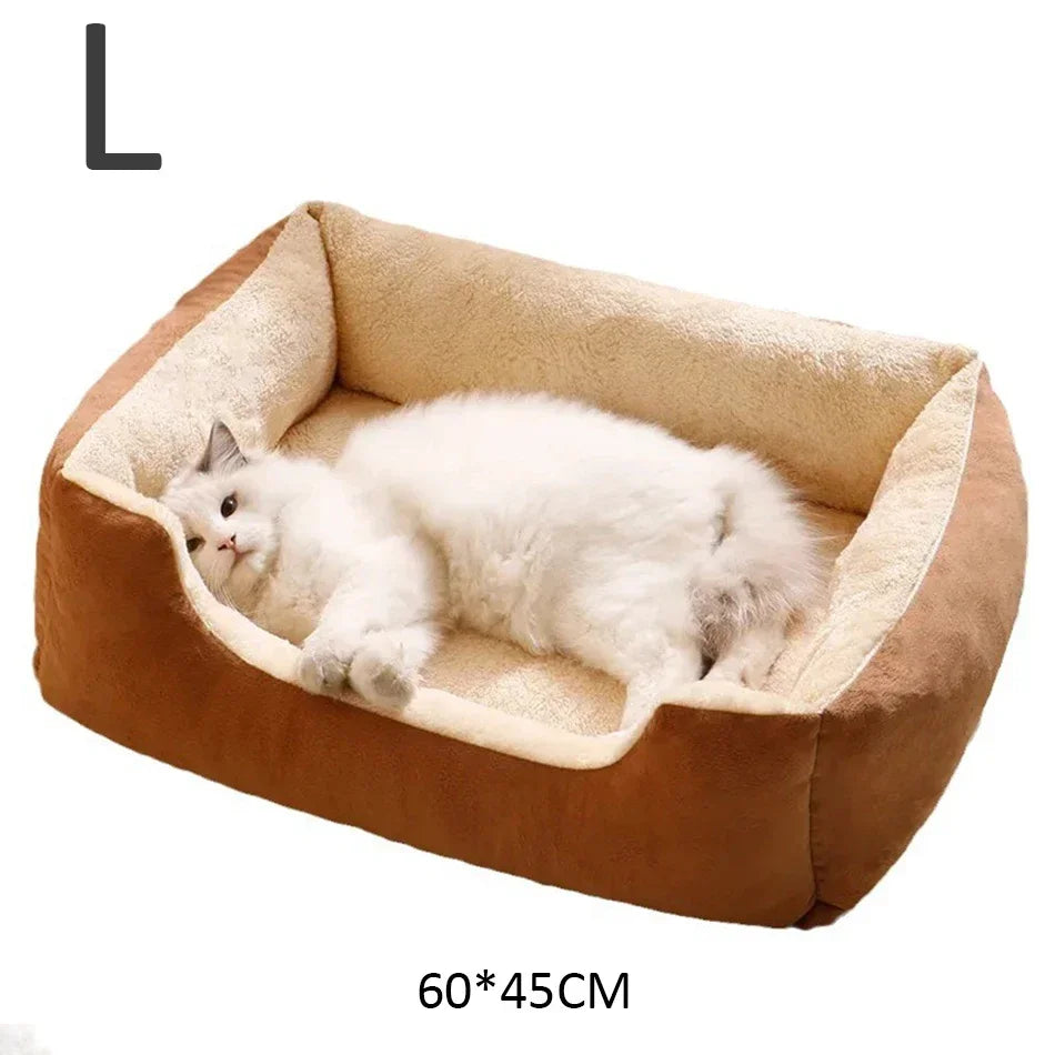 Soft Plush Cat Bed Basket – pet bed photo 14