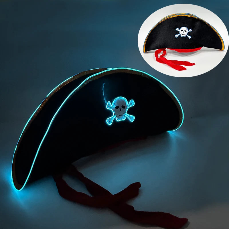 LED Light-Up Pirate Hat & Party Mask – costume accessories photo 28