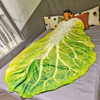 Cabbage Leaf Throw Blanket – Funny Double-Sided Flannel Sofa Blanket | Soft Warm Novelty Gift for Living Room & Bed