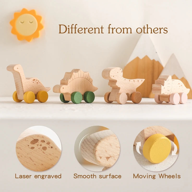 Wooden Dinosaur & Car Teether Toy – baby teether photo 4