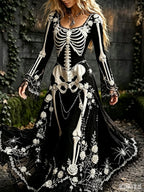 Women's Gothic Skull & Rose Maxi Dress – photo 12