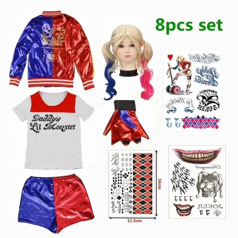 Harley Quinn Kids Cosplay Costume Set – kids costume photo 6