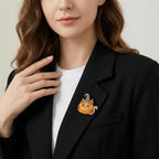 Halloween Pumpkin Cat Brooch Pin – photo 5