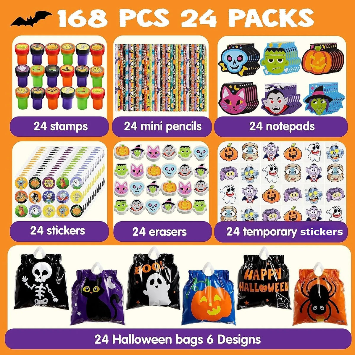 168-Piece Halloween Stationery Party Favor Set – party favors photo 2