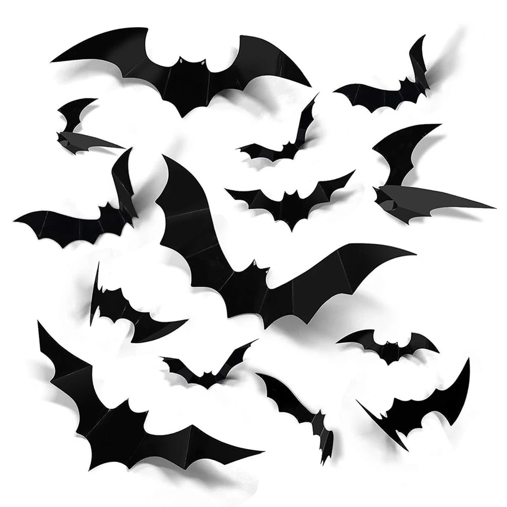 3D Black Bat Wall Stickers – halloween decor photo 5