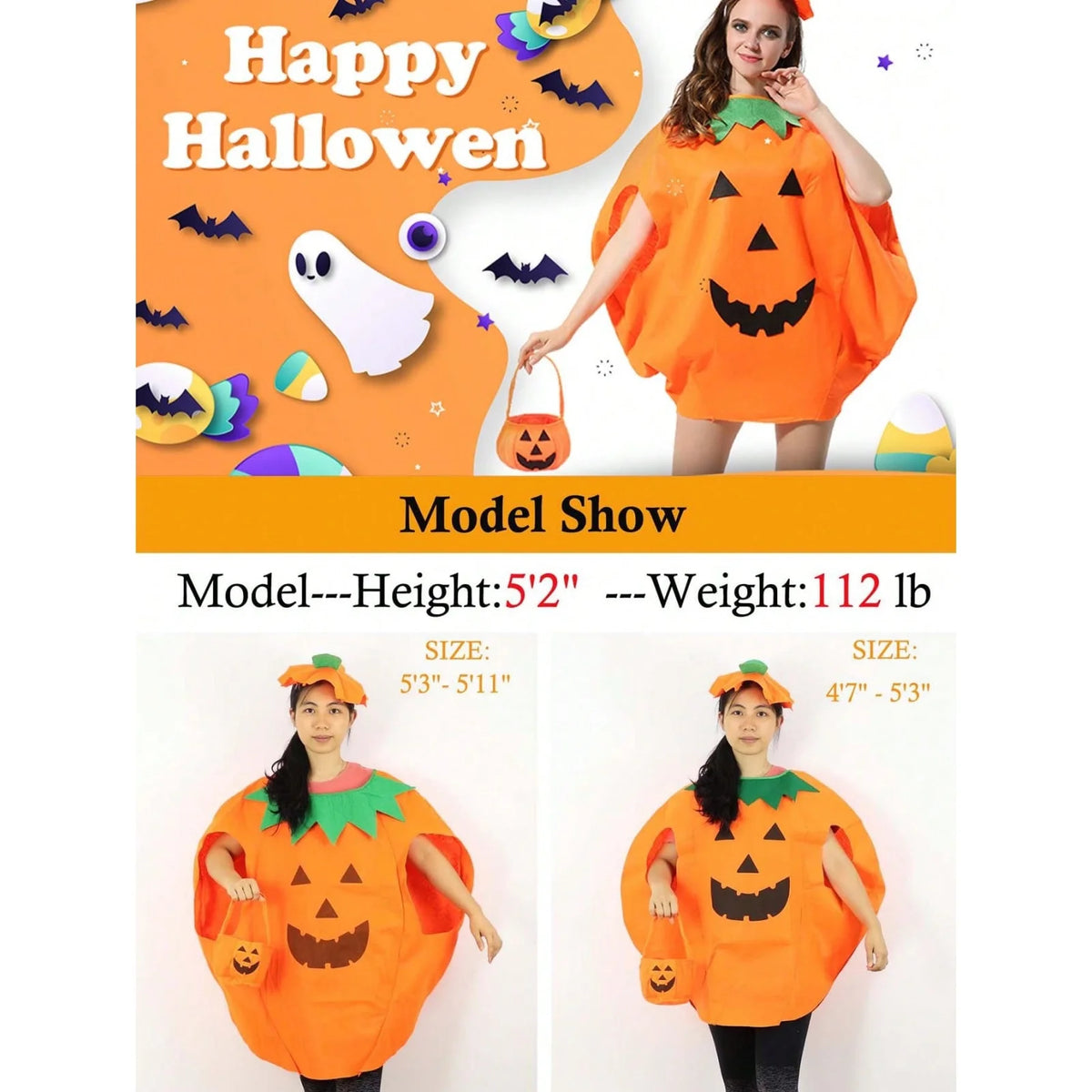 Women's Pumpkin Halloween Costume Set – photo 2