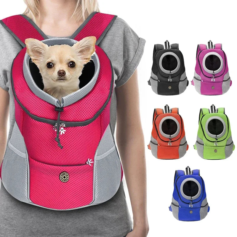 Pet Carrier Backpack for Small Dogs & Cats – Legs-Out Front or Back Pack with Reflective Strips | Breathable Hiking & Travel 