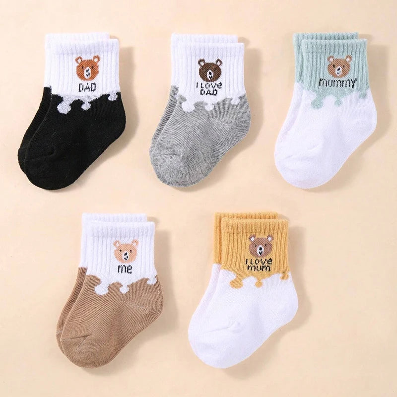 5 Pairs Baby Ankle Socks – Soft Stretch Low-Cut Socks for Newborns, Infants & Toddlers, 0–3 Years