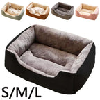 Soft Plush Cat Bed Basket – Cozy Breathable Pet Cushion Bed for Cats & Small Dogs, S/M/L