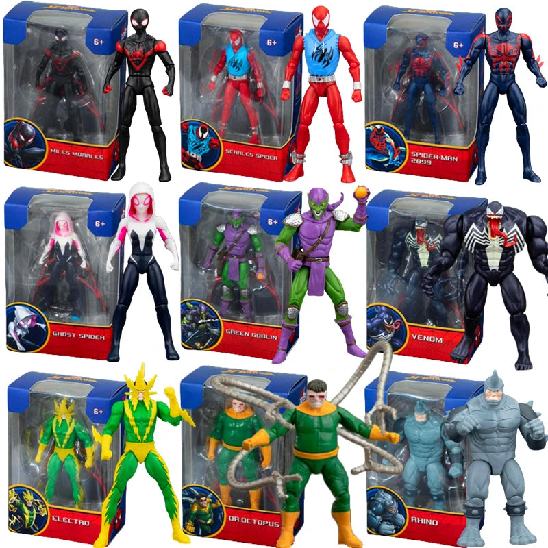 Spider-Man 4-Inch Action Figures – Miles Morales, Venom, Green Goblin, Doctor Octopus & More, Boxed