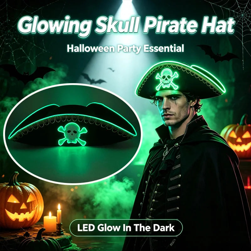 LED Light-Up Pirate Hat & Party Mask – costume accessories photo 2