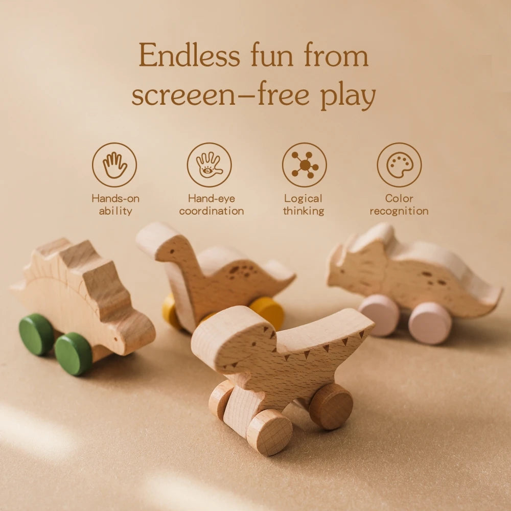Wooden Dinosaur & Car Teether Toy – baby teether photo 5