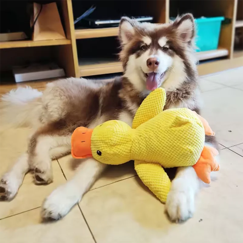 Yellow Duck Plush Dog Toy – photo 4