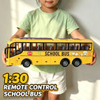 RC School Bus 1:30 – Remote Control City Tour Bus with Lights for Kids, 27MHz, 4 Colors