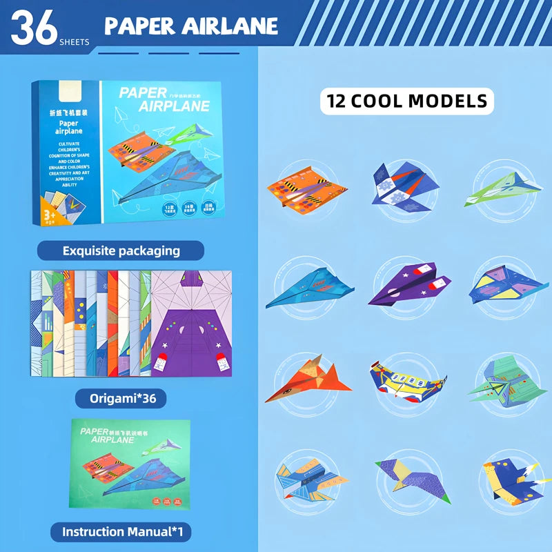 36-Sheet Paper Airplane Origami Kit – craft kits photo 7