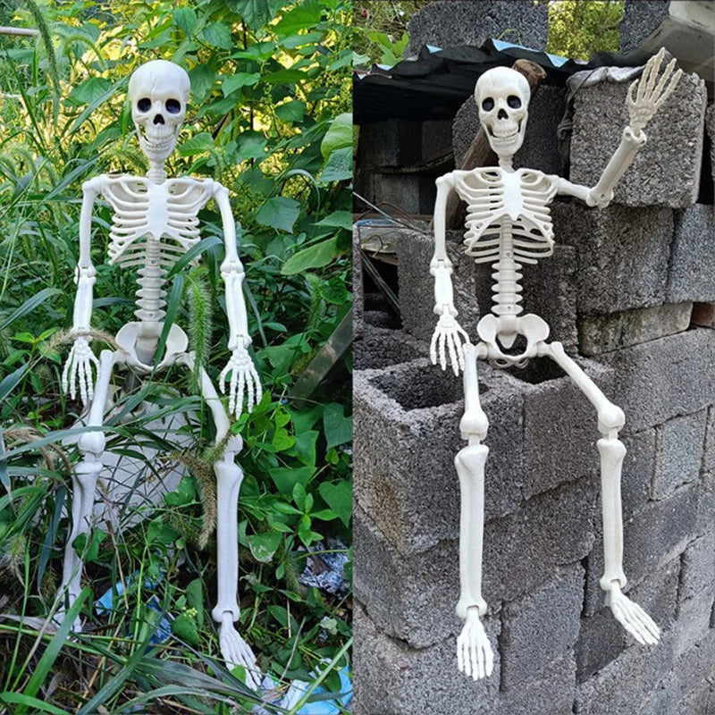 Halloween Skeleton Prop – Humanoid Skeleton Decoration for Haunted House, Balcony & Party Decor