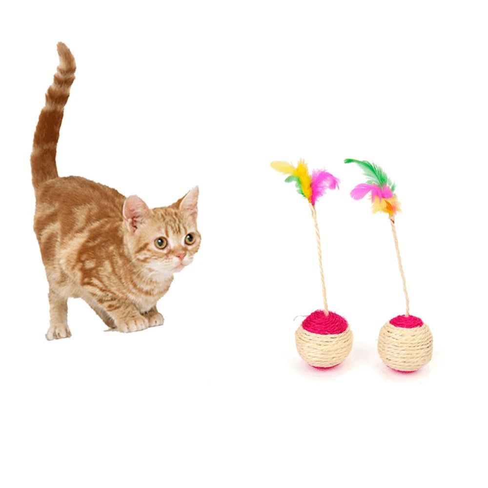 Sisal Feather Shuttlecock Cat Toy – cat toys photo 3