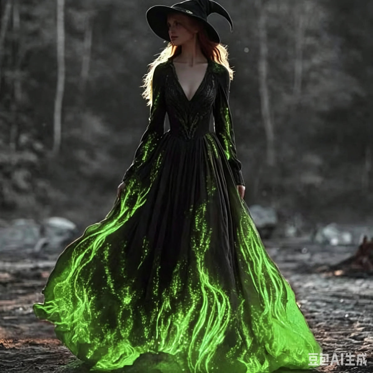 Women's Gothic Skull & Rose Maxi Dress – photo 15
