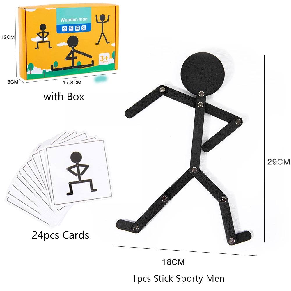 Montessori Pose-Matching Stick Figure Game – educational toy photo 9