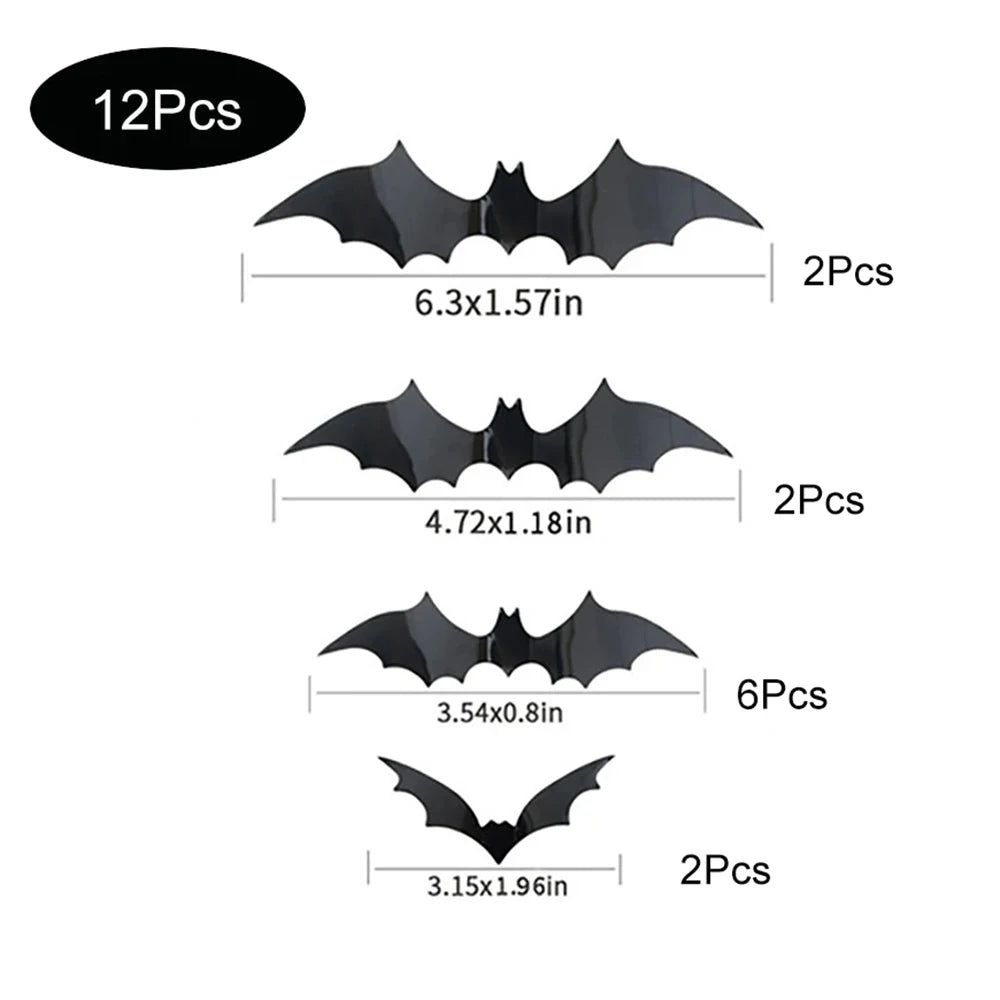 3D Black Bat Wall Stickers – halloween decor photo 6
