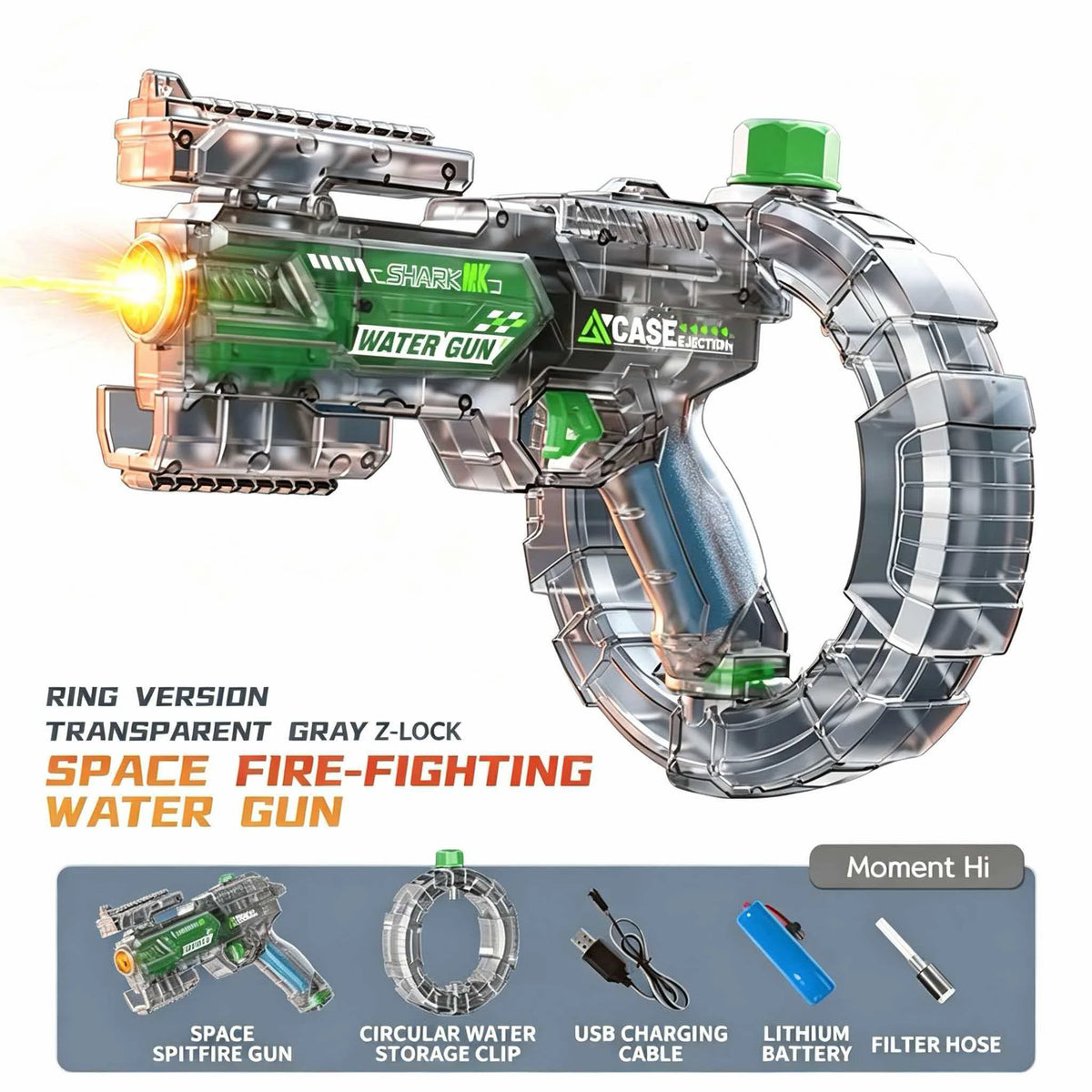 Electric Water Gun with Recoil & Lights – photo 11