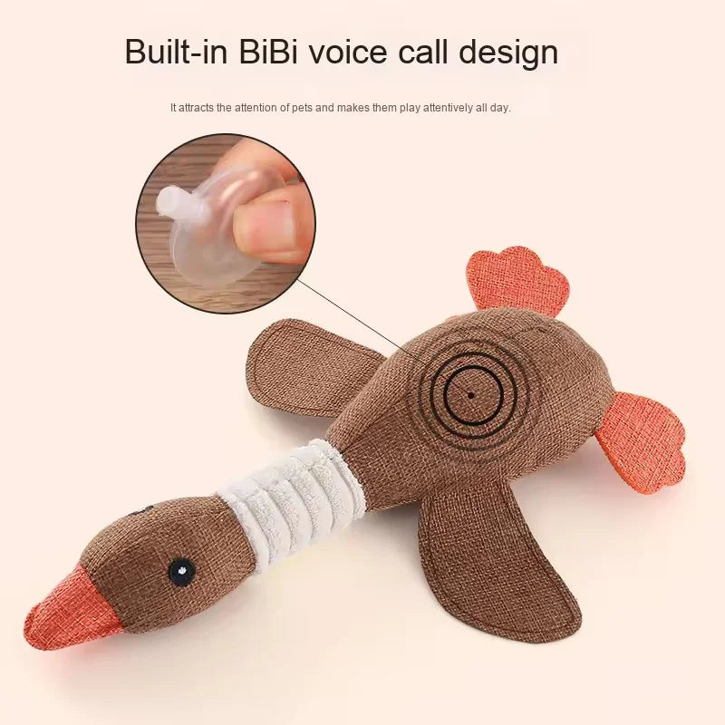 Plush Duck Squeaky Dog Toy – Soft Interactive Chew & Teething Toy for Puppies, Dogs & Cats, 6 Colors