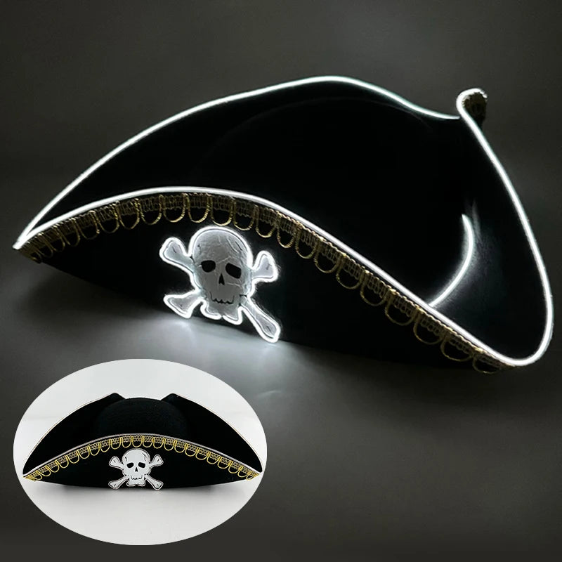 LED Light-Up Pirate Hat & Party Mask – costume accessories photo 13
