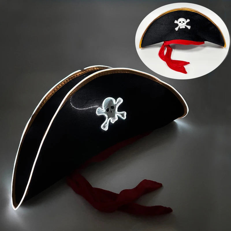 LED Light-Up Pirate Hat & Party Mask – costume accessories photo 20