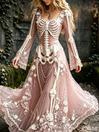 Women's Gothic Skull & Rose Maxi Dress – photo 25