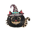 Halloween Cat & Pumpkin Enamel Brooch Pin with Witch Hat – photo 7