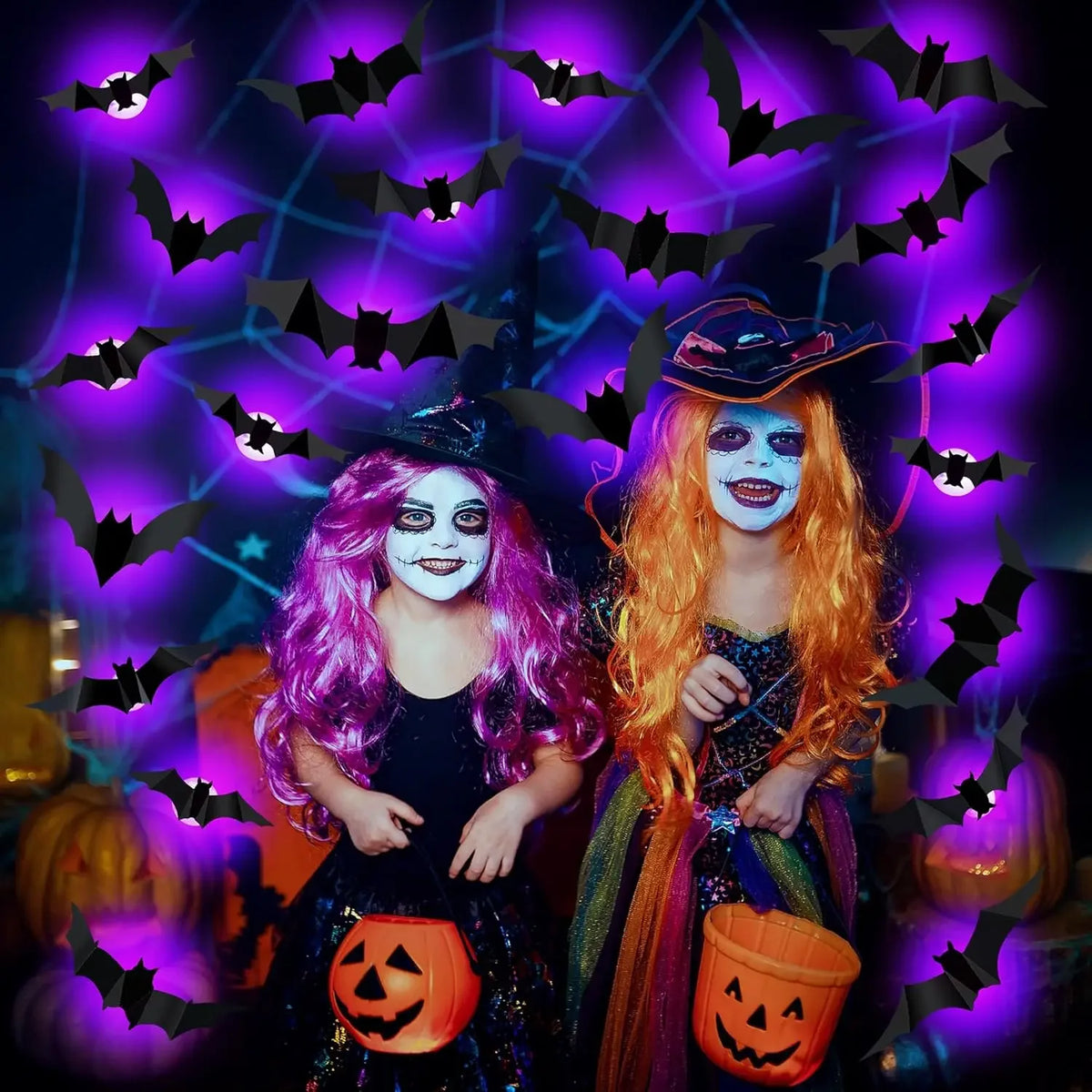 Halloween LED 3D Bat & Spider Wall Stickers – halloween decor photo 5