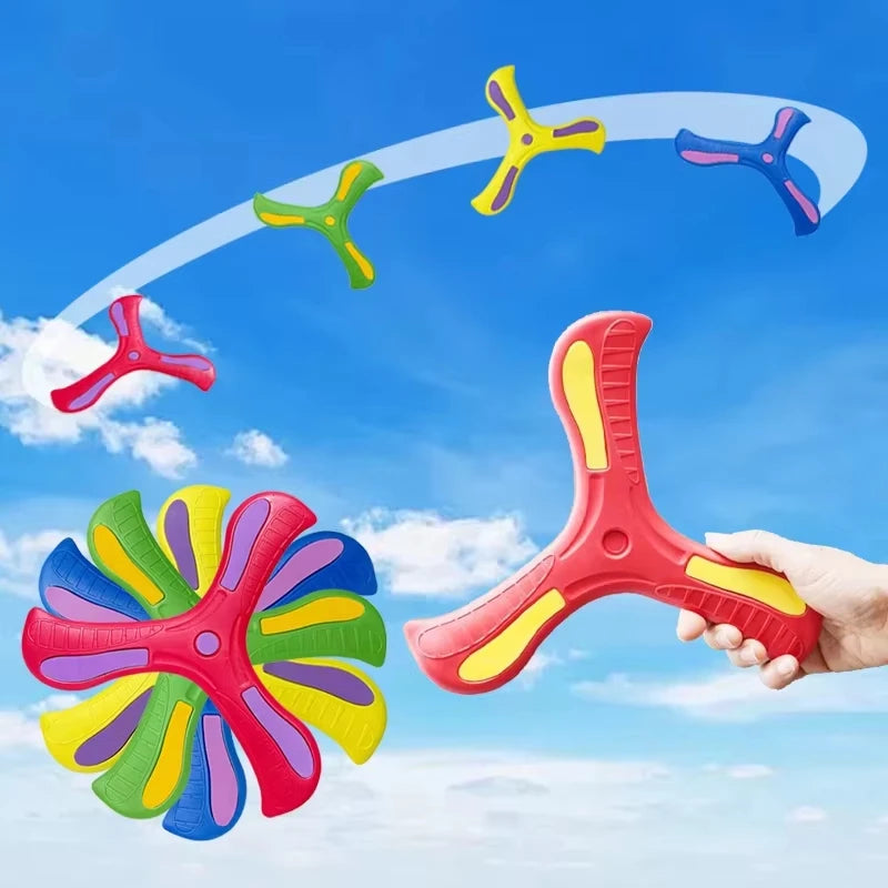 Soft Foam Boomerang with Night Light – 3-Leaf Cross Returning Flyer for Kids & Adults