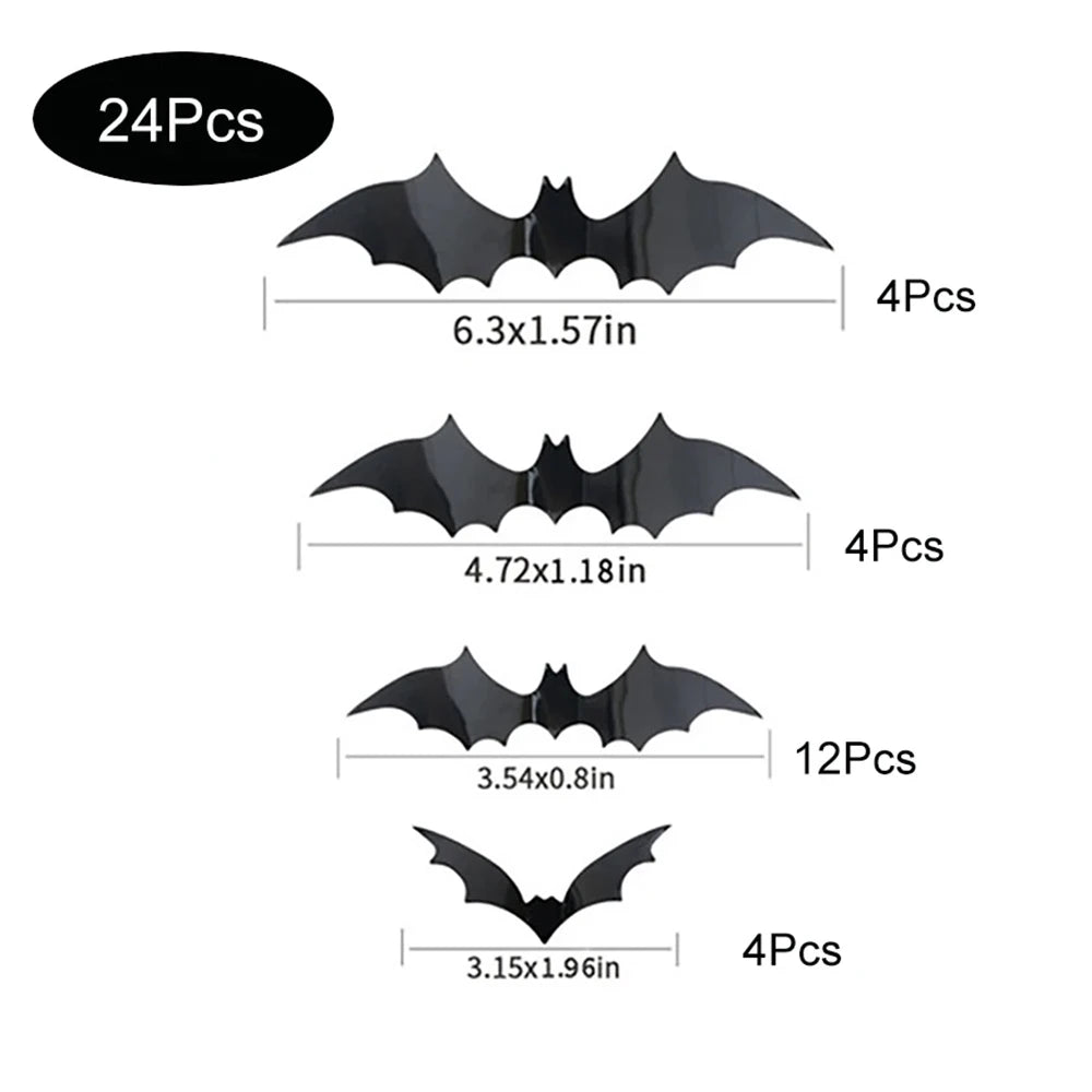 3D Black Bat Wall Stickers – halloween decor photo 8