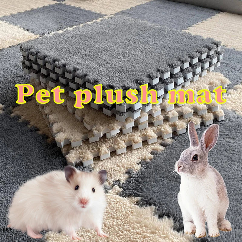 Interlocking Fleece Cage Mats for Guinea Pigs, Rabbits & Hamsters – 30×30cm Washable Foam Floor Tiles | Packs of 1–10, Fits C