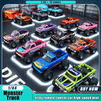 HB09 & HB10 1:64 Mini Alloy RC Car – 2.4G Rechargeable Pocket Racer with Lights, 3 Speeds, 60+ Min Play