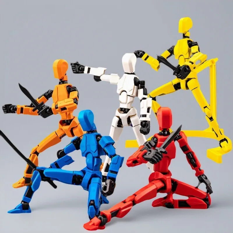 Multi-Jointed Robot Action Figure – Posable 3D Printed Desk Toy with Accessories, 5.5 Inch