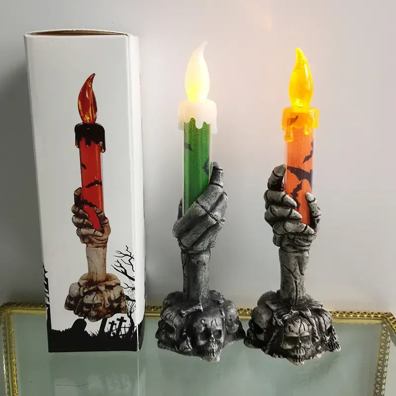 Halloween Skeleton Hand LED Candle – halloween decor photo 3