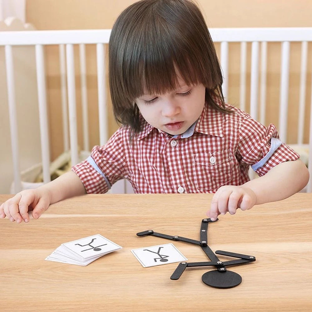 Montessori Pose-Matching Stick Figure Game – educational toy photo 2