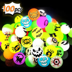 Glow-in-the-Dark Halloween Bouncing Balls – Trick-or-Treat Goodie Bag Fillers, 10 to 100 Pack