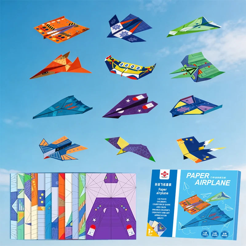 36-Sheet Paper Airplane Origami Kit – 12 Glider Designs with Video Tutorials | STEM Craft Activity & Party Favor Gift for Kid