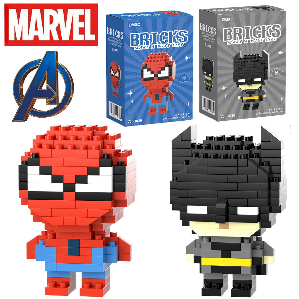 Marvel Minifigure Building Blocks – Spider-Man, Deadpool, Venom & Iron Man Collectible Figures