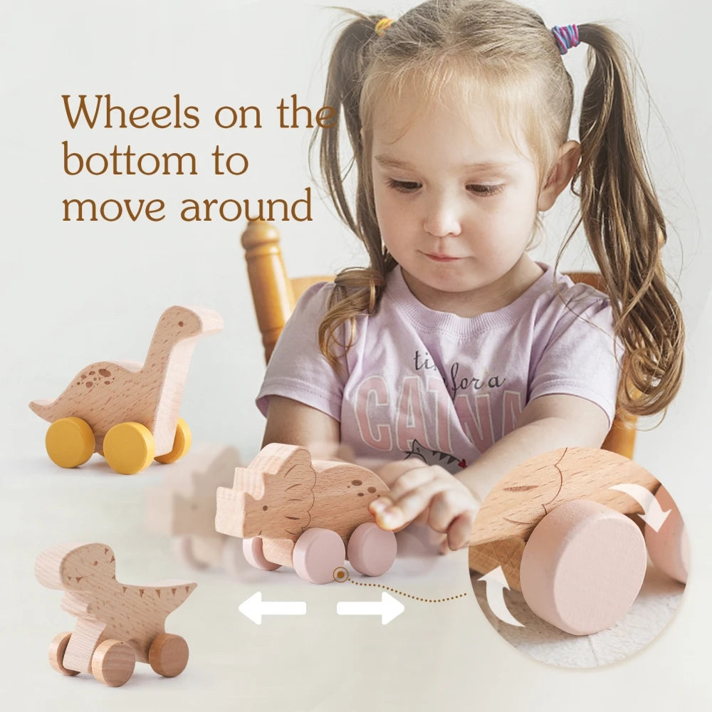 Wooden Dinosaur & Car Teether Toy – baby teether photo 2