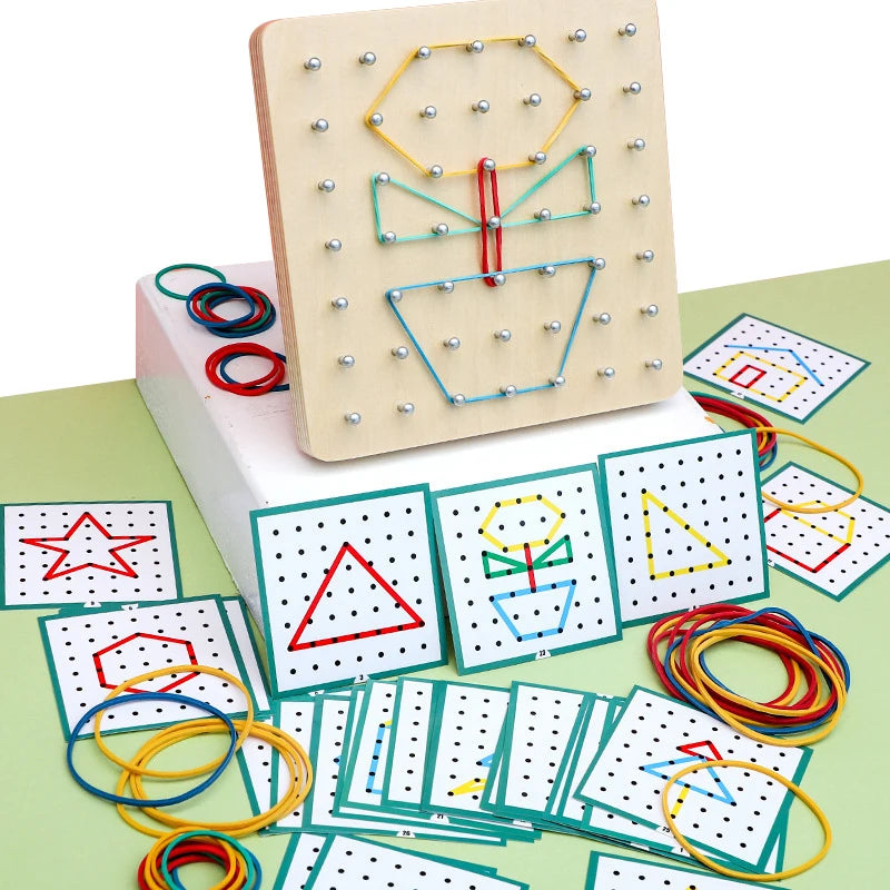 Wooden Geoboard with Pattern Cards – educational toy photo 7