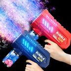 Glowing Automatic Bubble Machine Gun for Kids – Light-Up Bubble Blaster Toy, Red or Blue